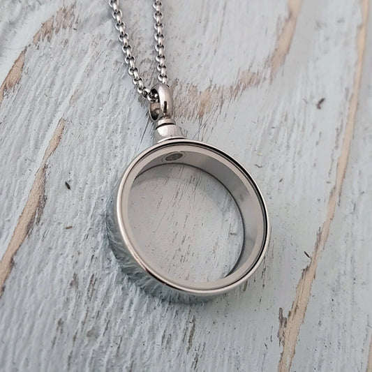 Sterling Silver Glass Secret Capsule Necklace