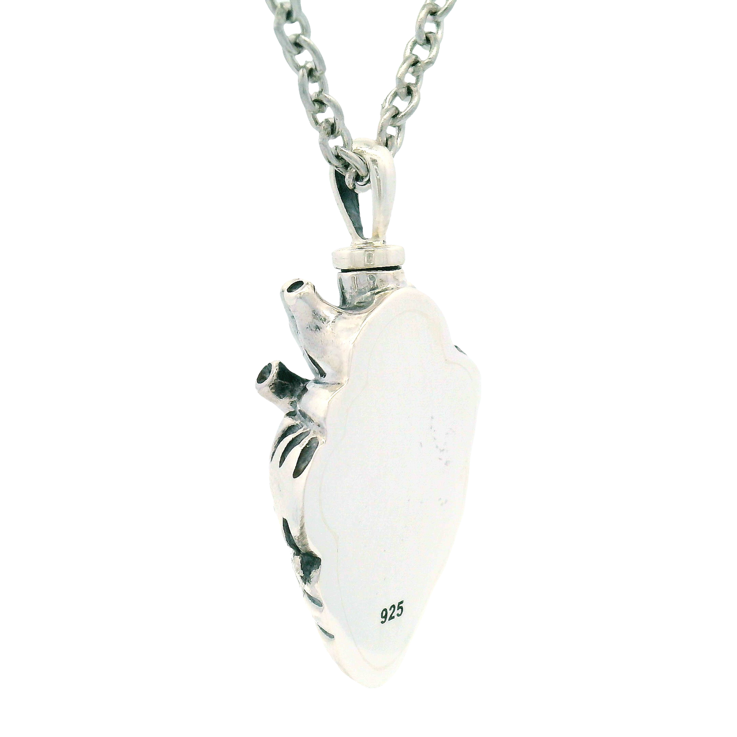 Sterling Silver Anatomical Heart Urn Pendant