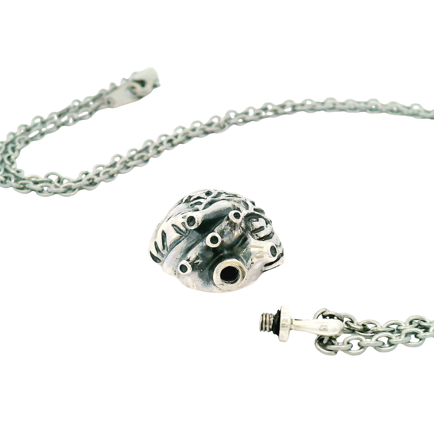 Sterling Silver Anatomical Heart Urn Pendant
