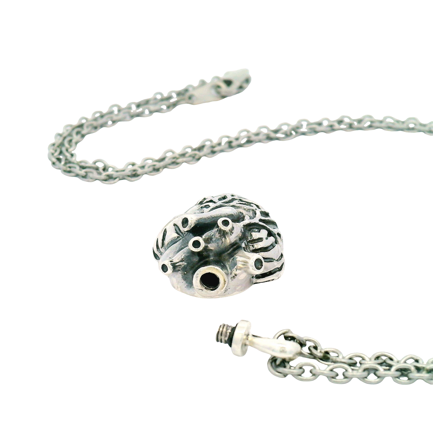 Sterling Silver Anatomical Heart Urn Pendant