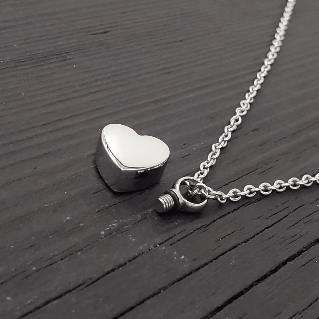 Heart Cremation Urn Necklace