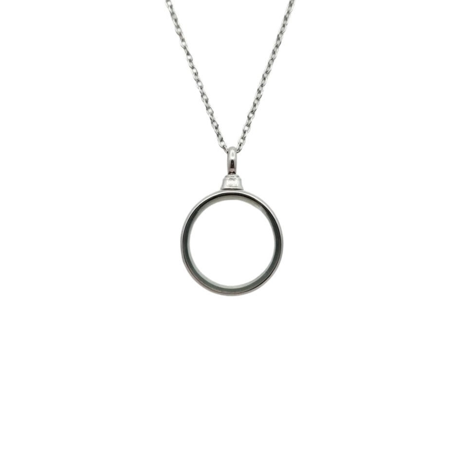 Clear Glass Circle Urn Necklace