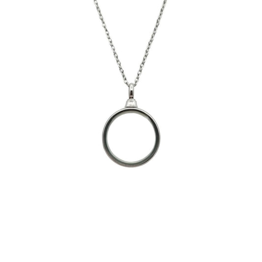 Clear Glass Circle Urn Necklace
