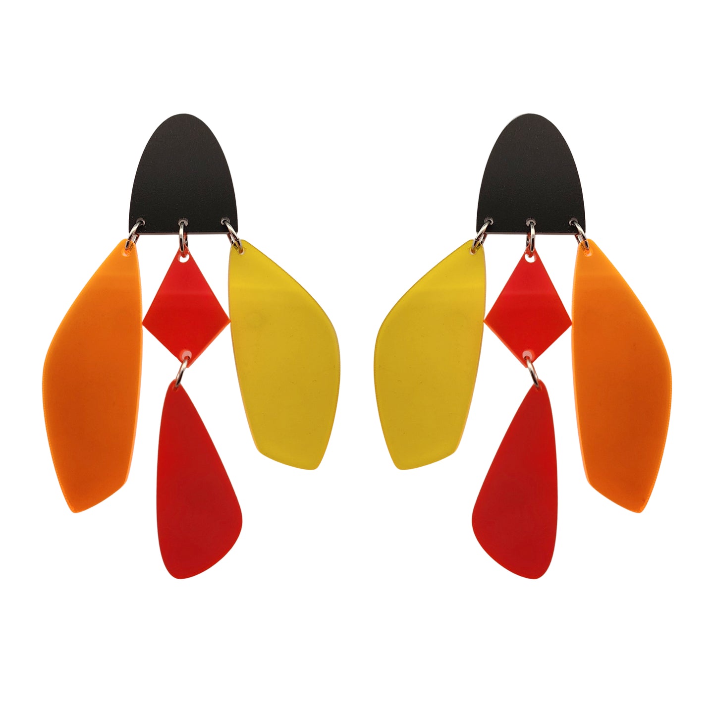 Suspended Orange Acrylic Earrings