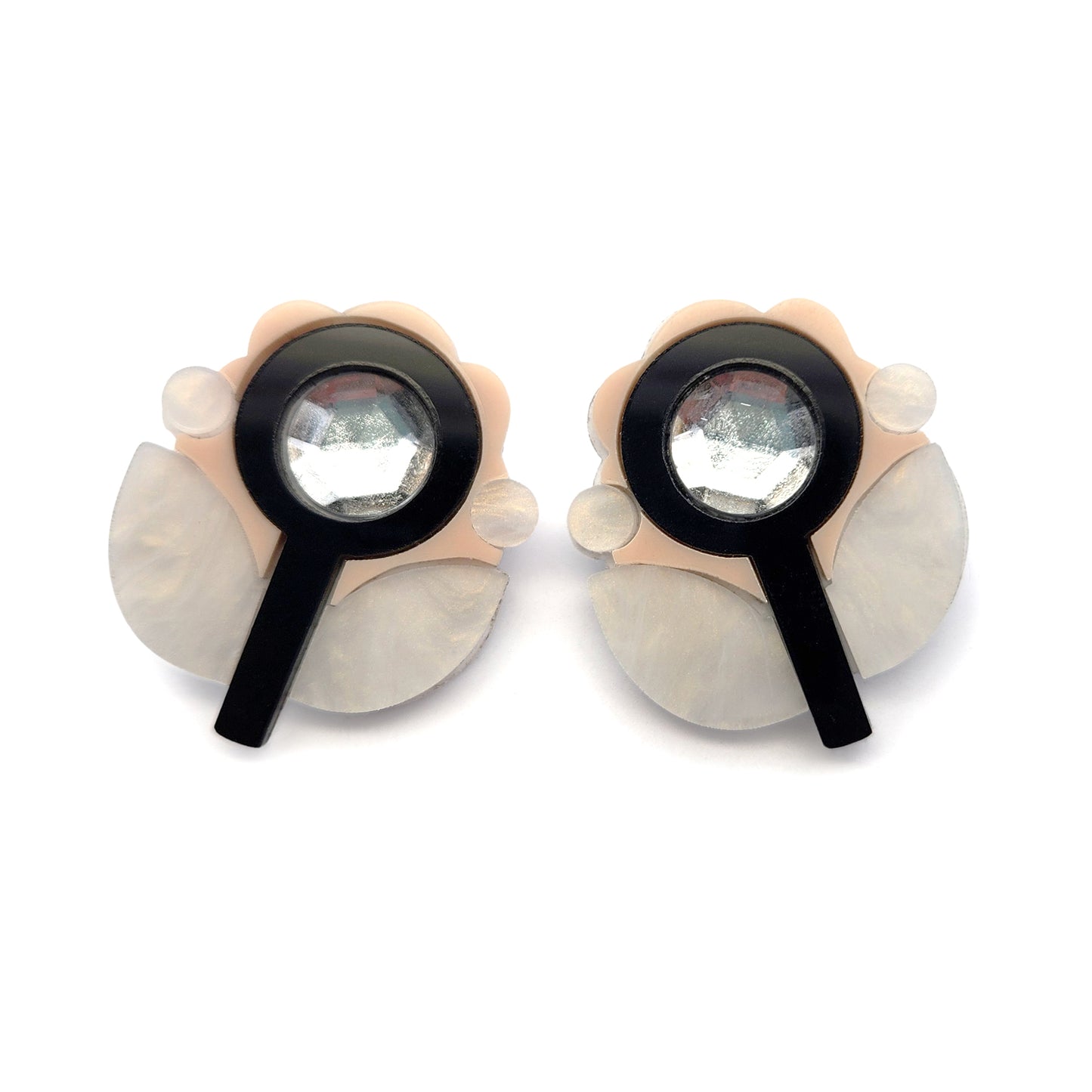Cream Acrylic Bloom Earrings