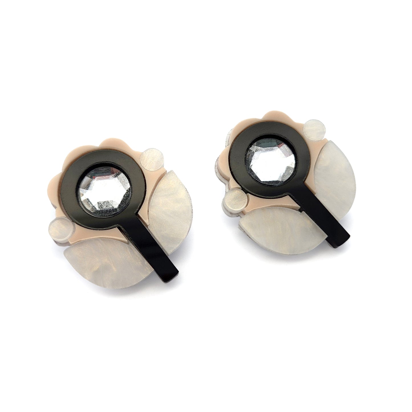 Cream Acrylic Bloom Earrings