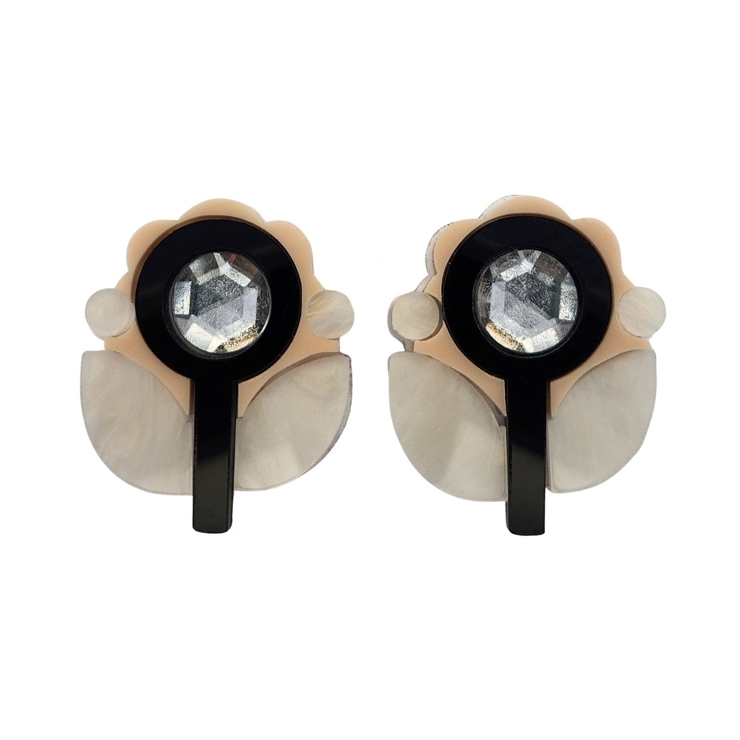 Cream Acrylic Bloom Earrings