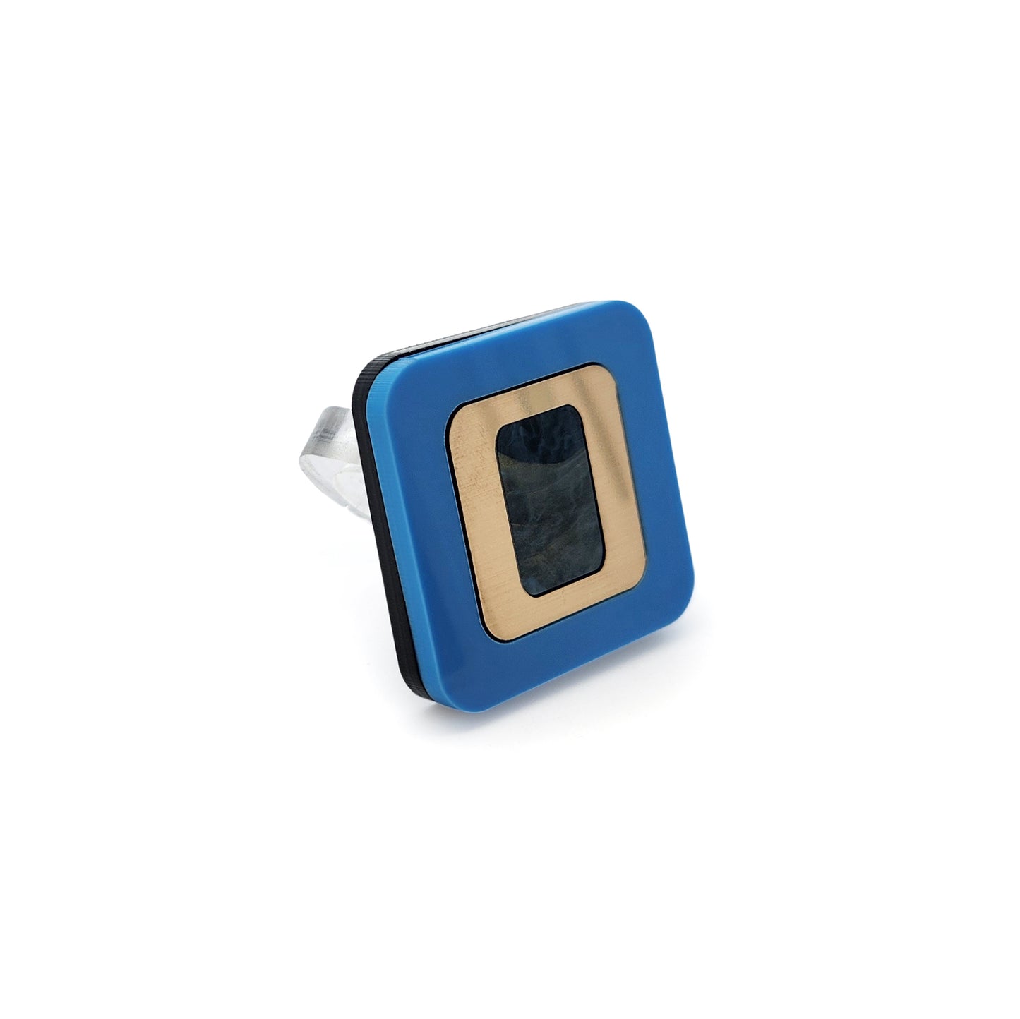 Blue Acrylic Statement Ring