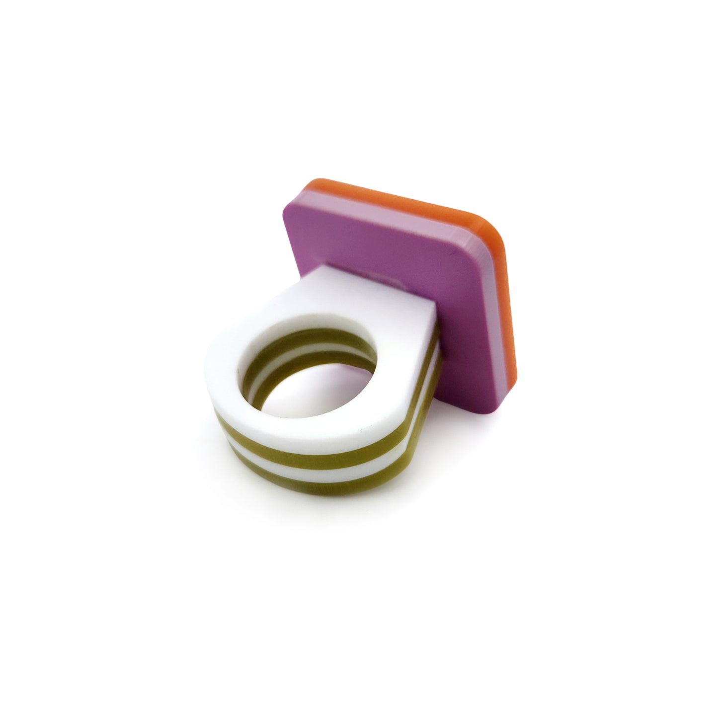 Orange Acrylic Statement Ring
