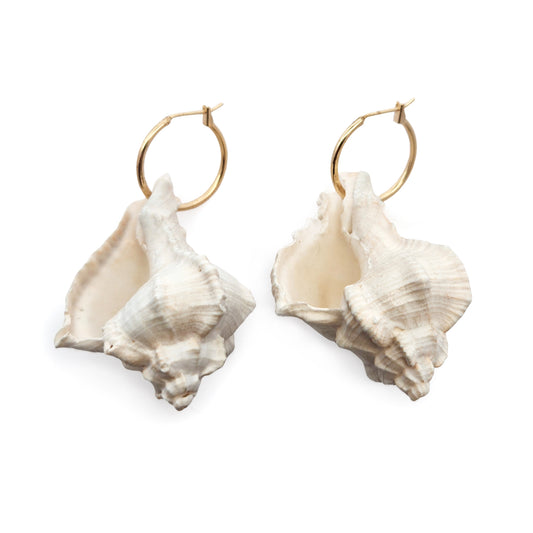 Ocean Shell Huggie Earrings