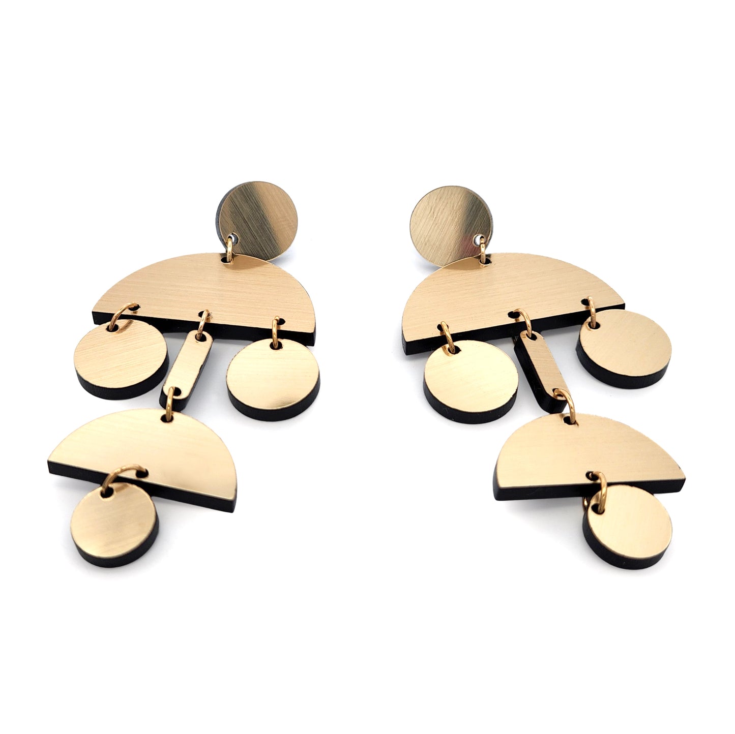 Gold Acrylic Arch Statement Earrings