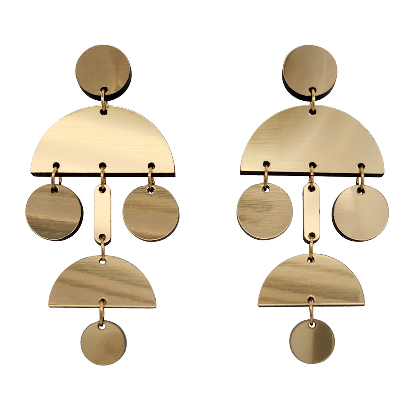 Gold Acrylic Arch Statement Earrings