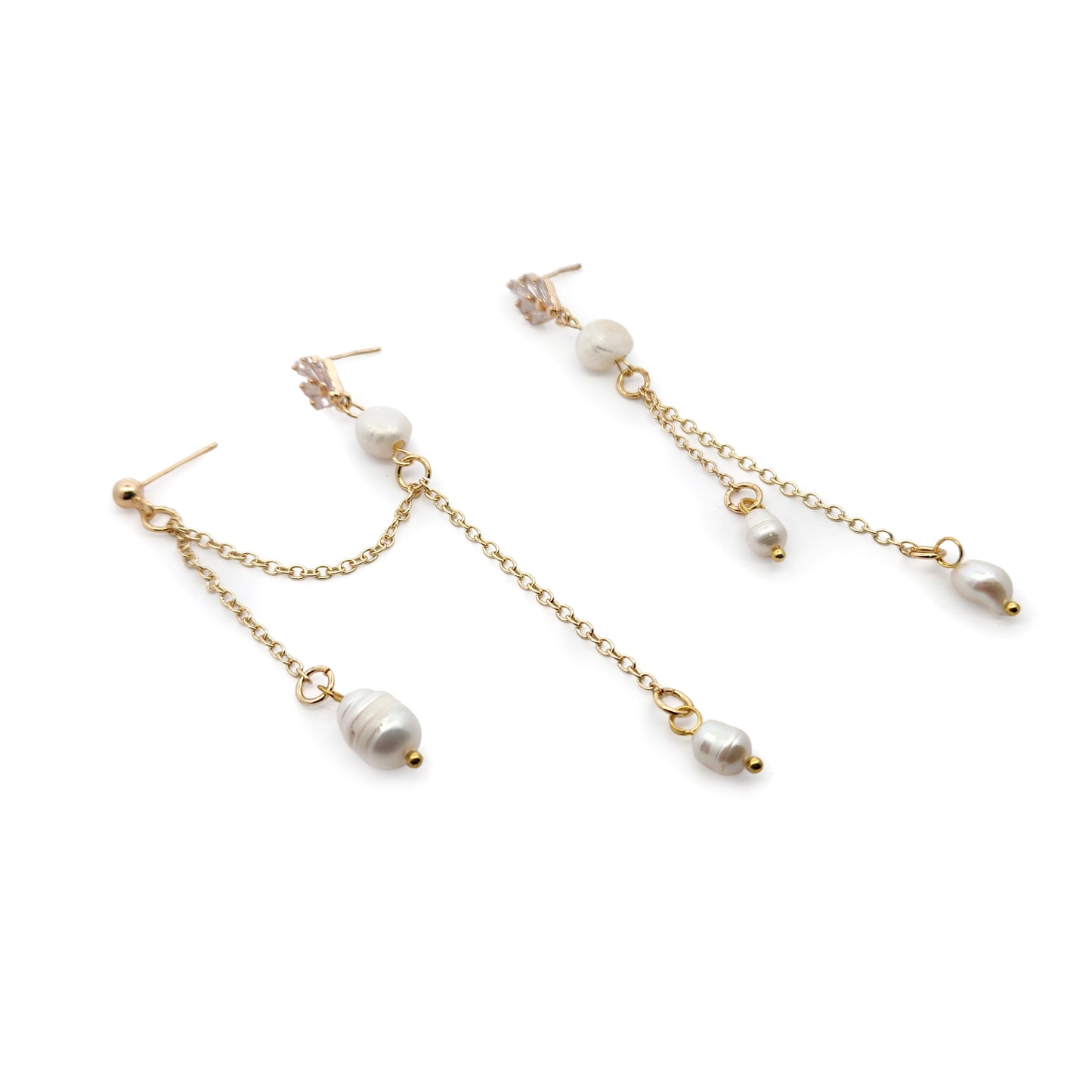 Asymmetrical Pearl Drop Earrings