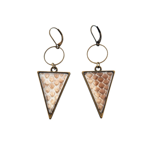 Snakeskin Triangle Earrings