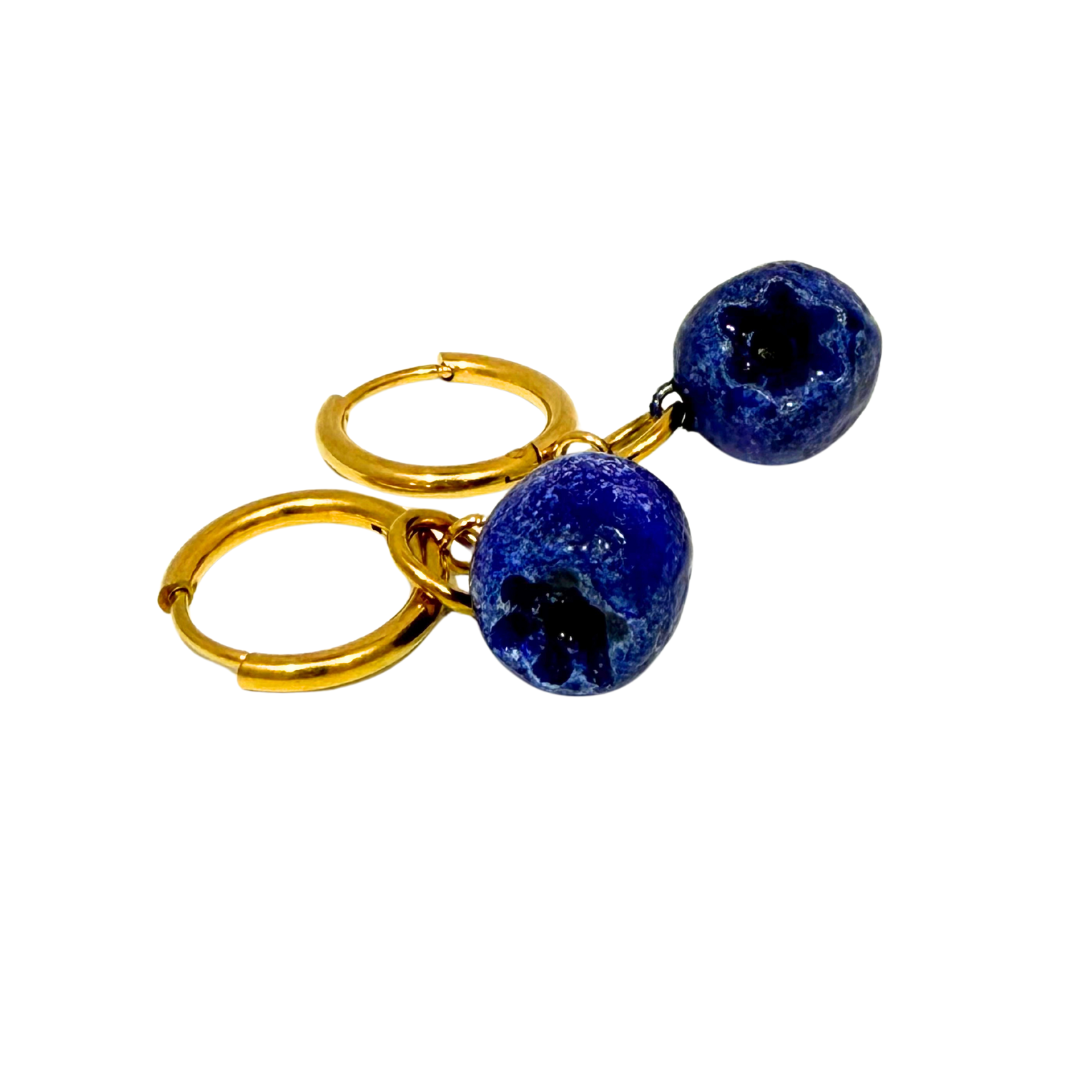 Handmade Blueberry Drop Earrings