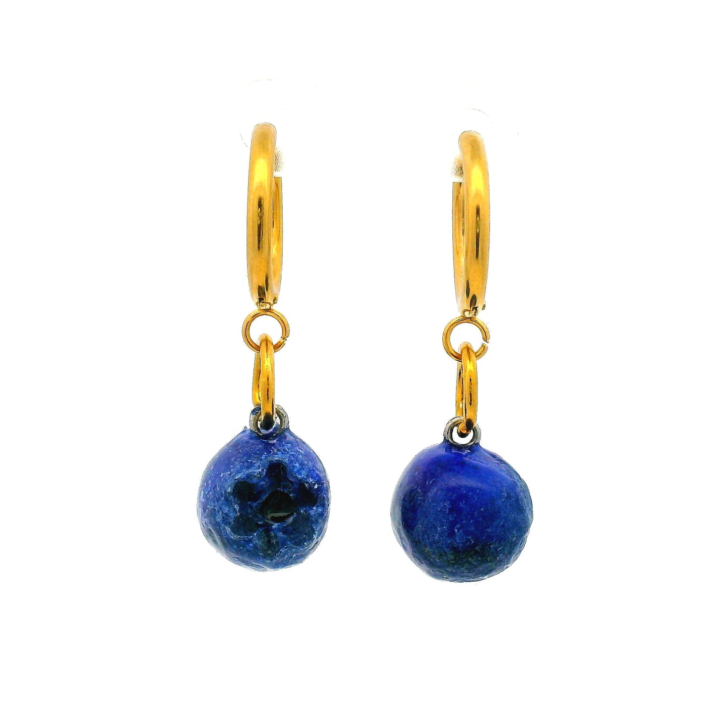 Handmade Blueberry Drop Earrings
