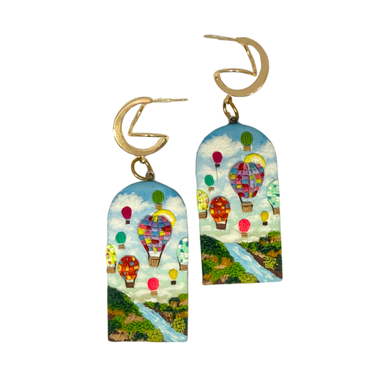 Handmade Hot Air Balloon Earrings