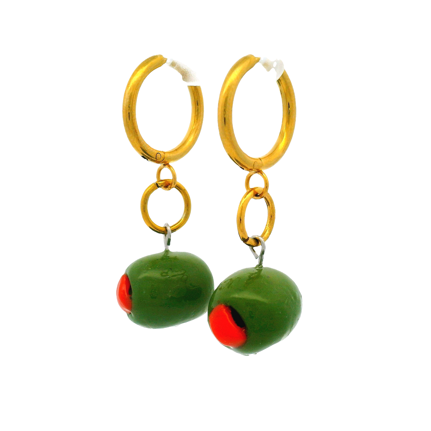 Handmade Green Olive Earrings