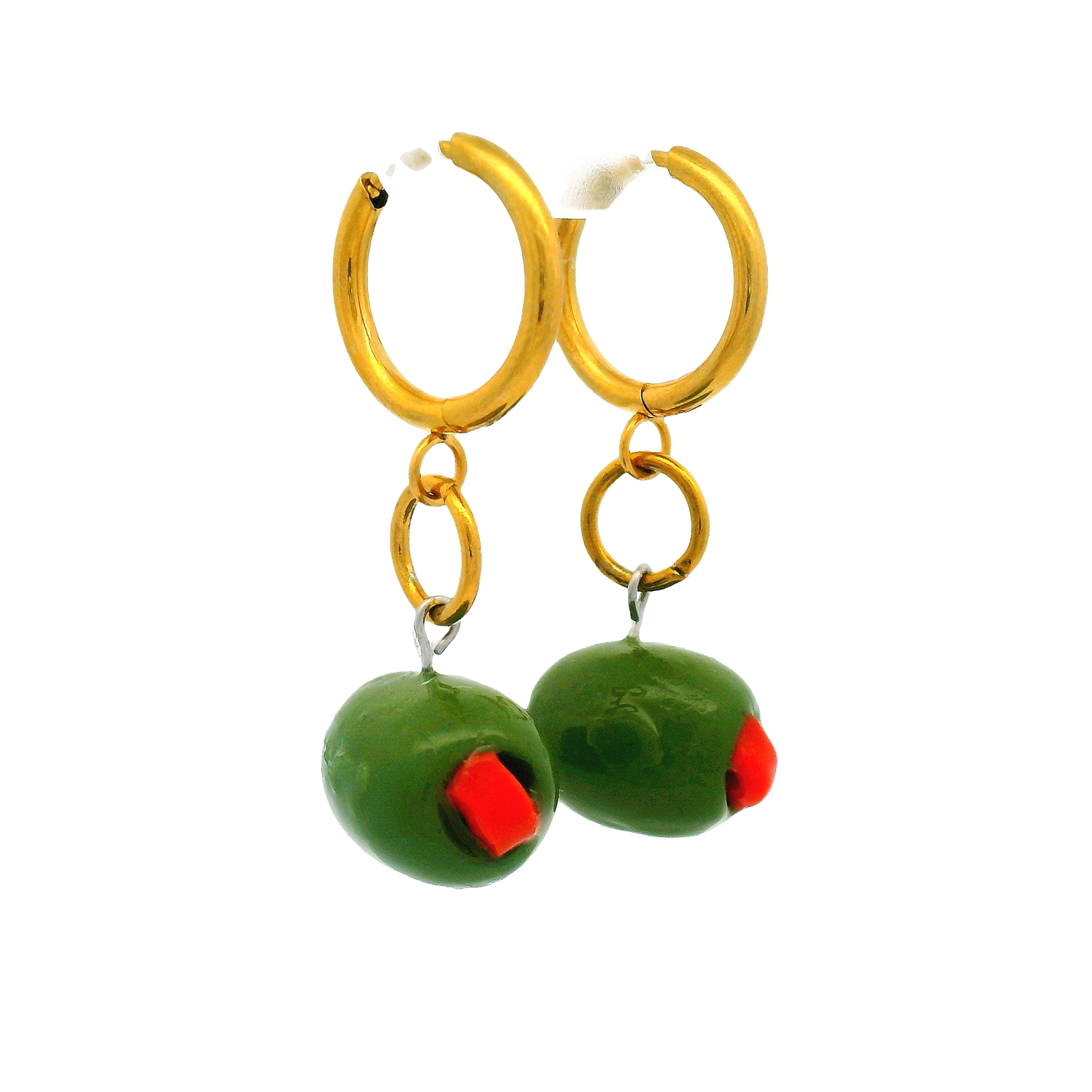 Handmade Green Olive Earrings