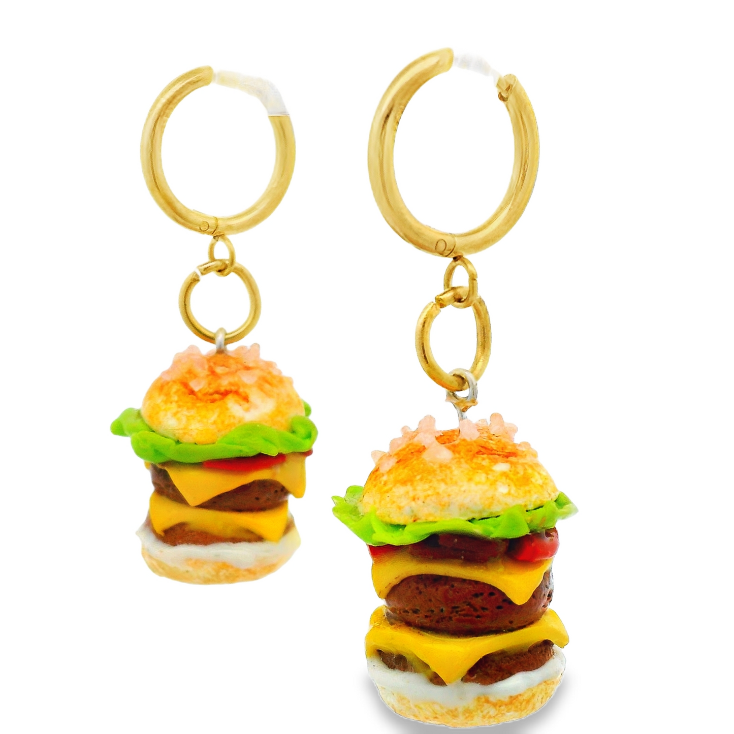 Handmade Double Cheeseburger Earrings