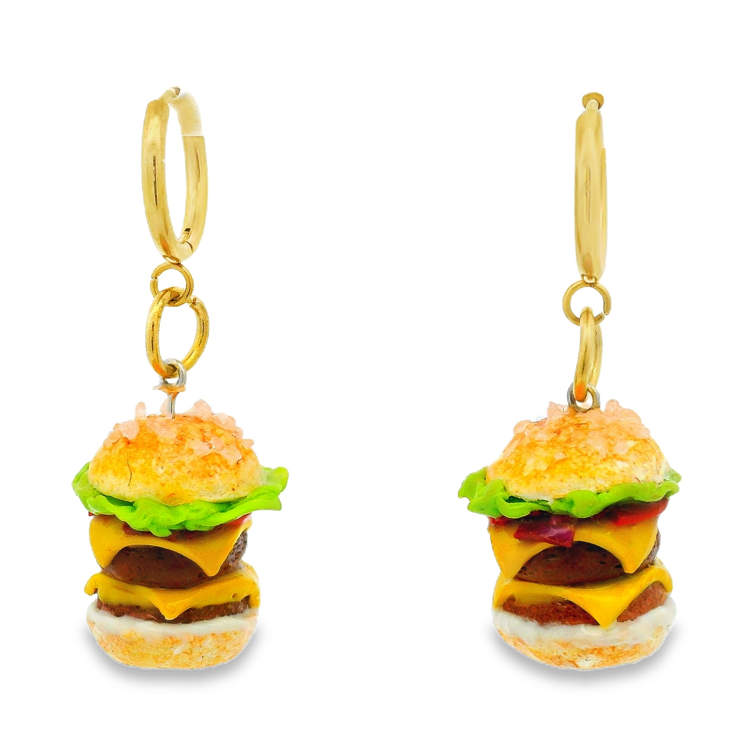 Handmade Double Cheeseburger Earrings