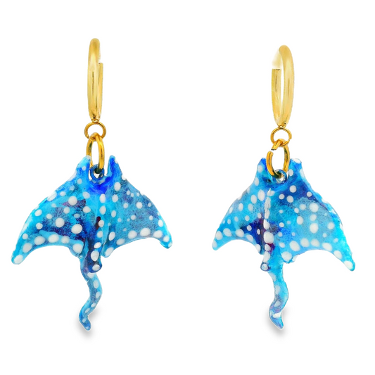 Handmade Manta Ray Earrings