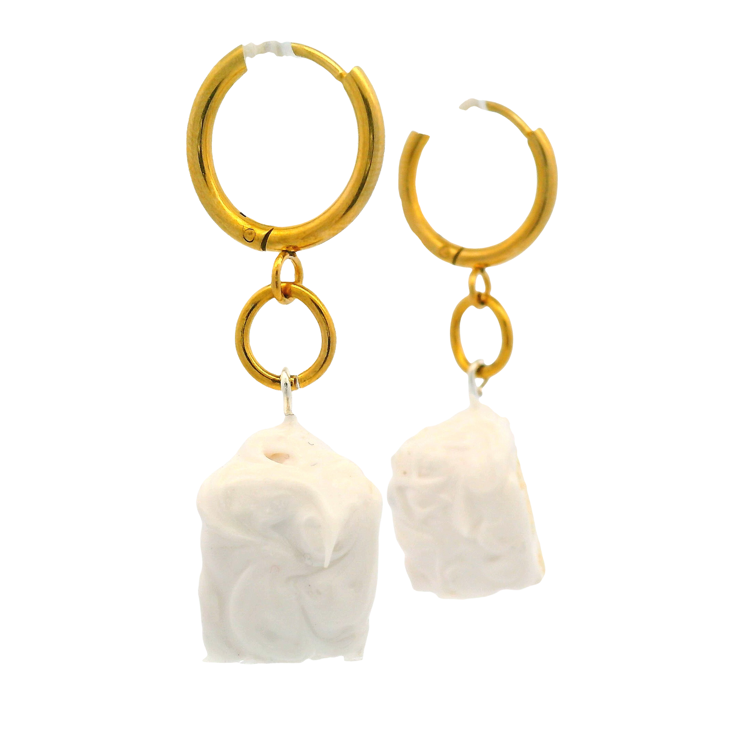 Handmade Vanilla Cake Slice Drop Earrings