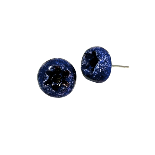 Handmade Blueberry Stud Earrings