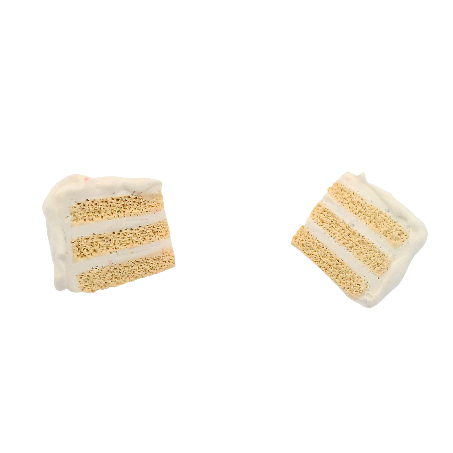 Handmade Vanilla Cake Slice Stud Earrings