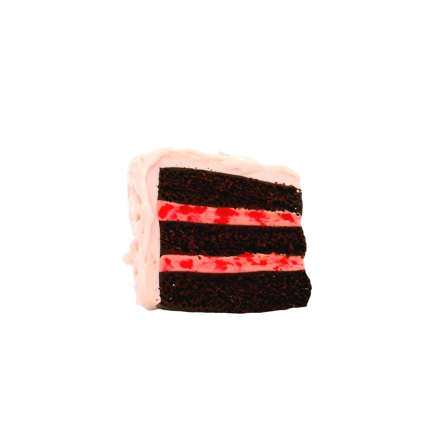 Handmade Strawberry Chocolate Cake Slice Pin