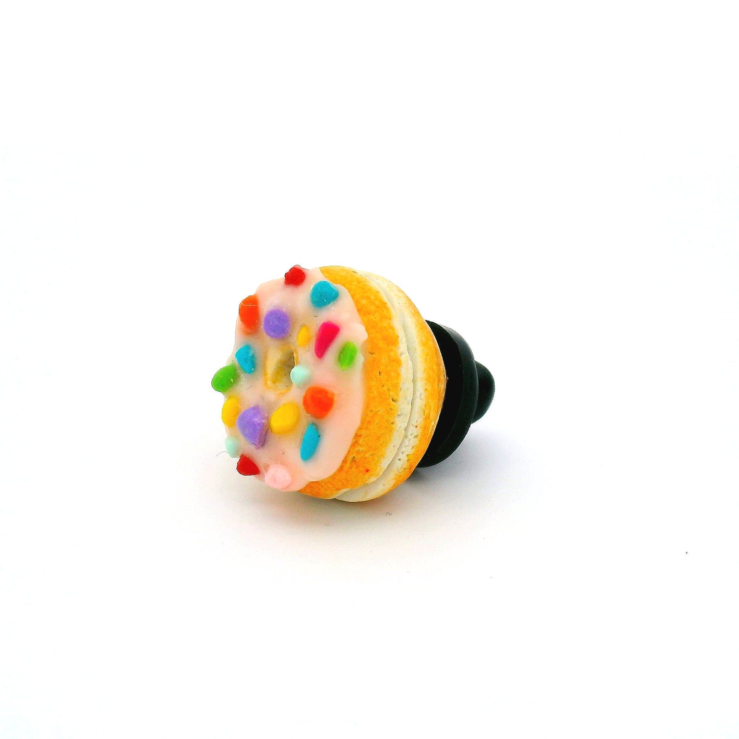 Handmade Vanilla Sprinkle Donut Pin