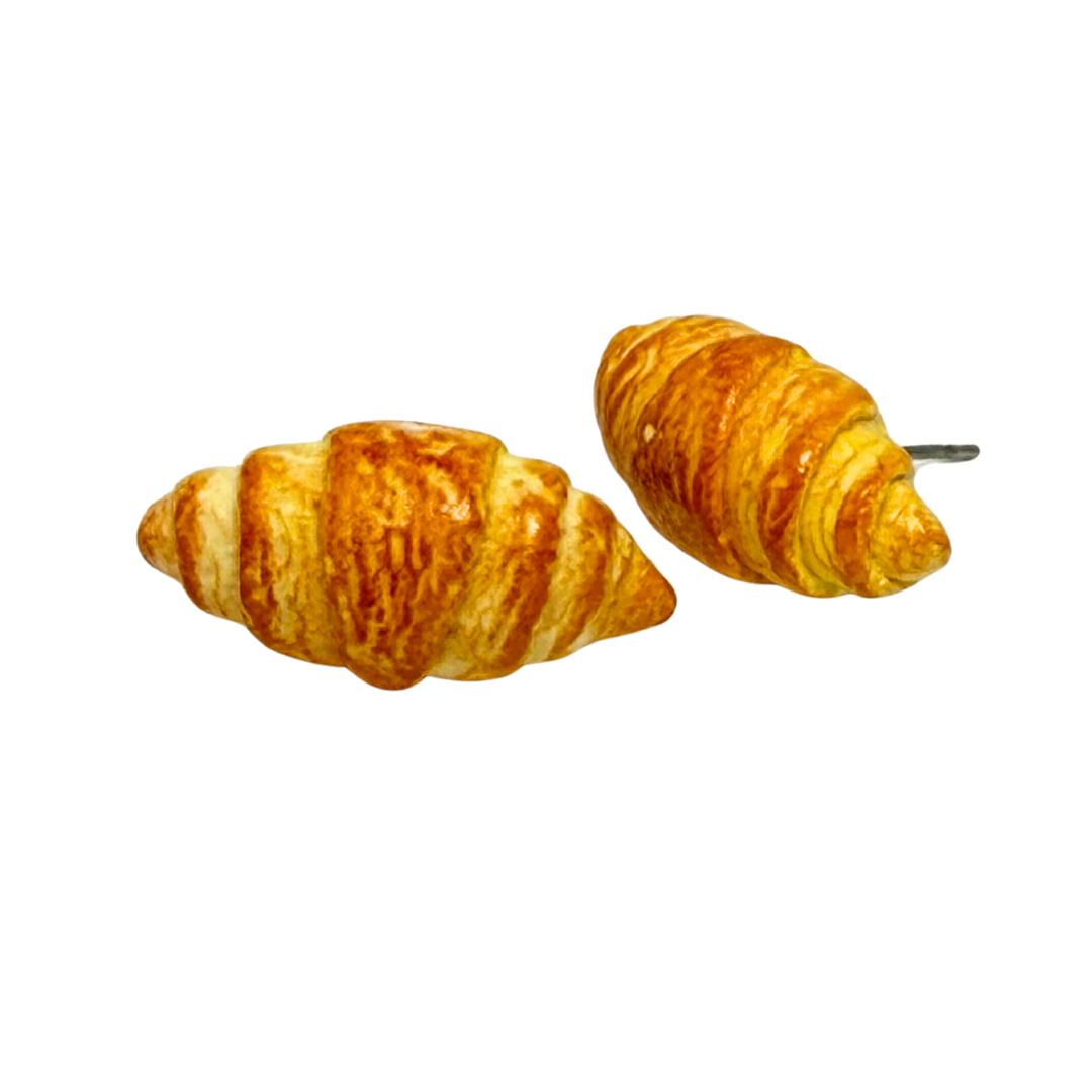 Handmade Croissant Stud Earrings