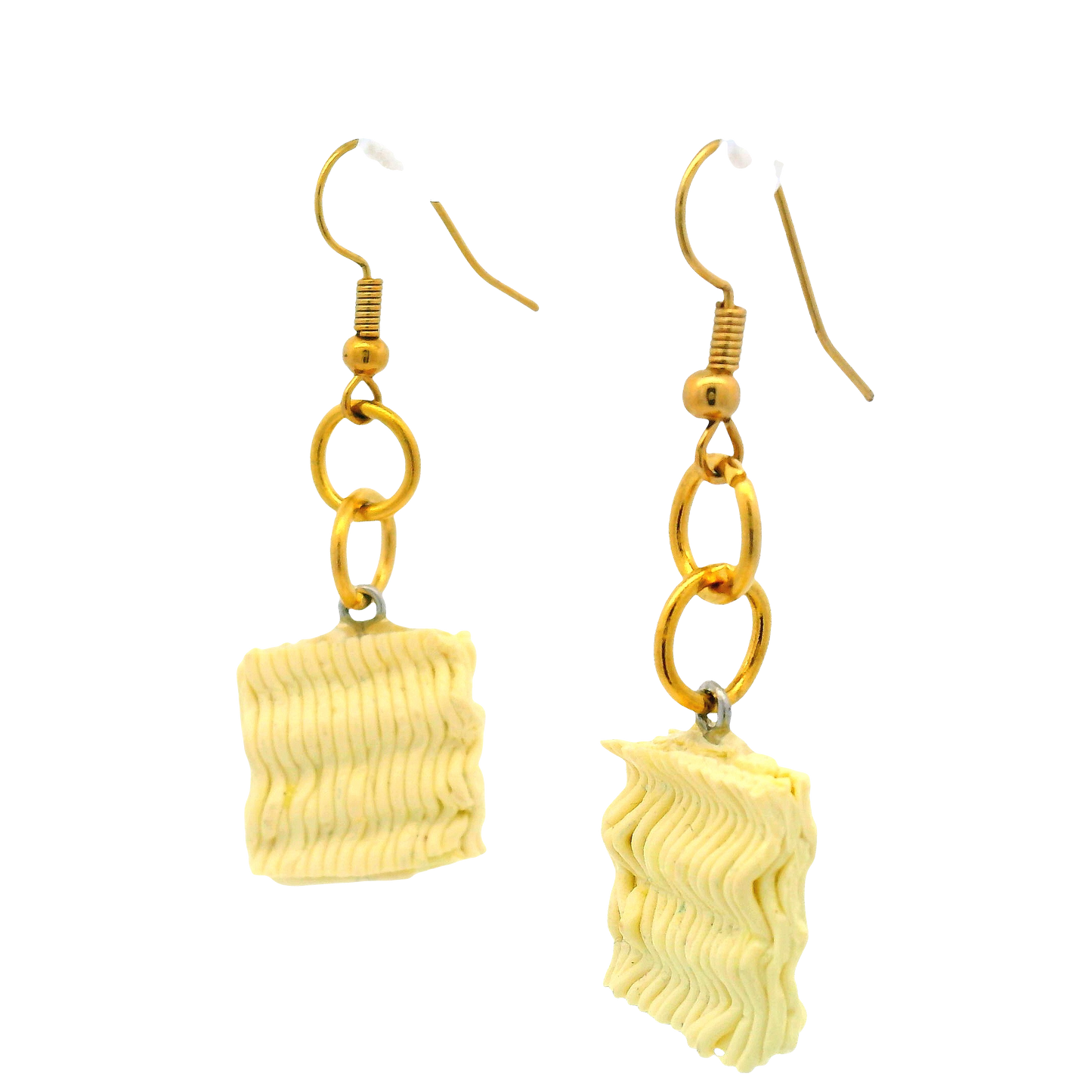 Handmade Dried Ramen Noodle Earrings