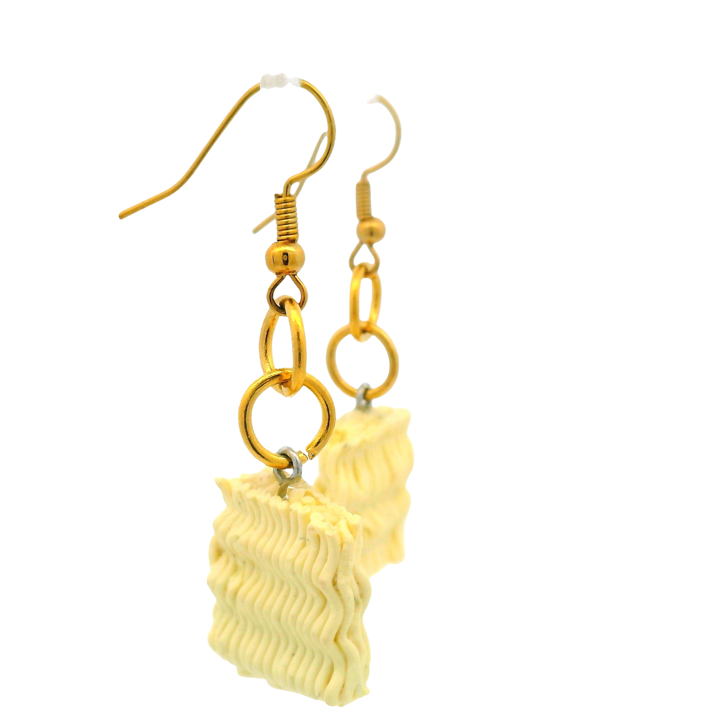 Handmade Dried Ramen Noodle Earrings