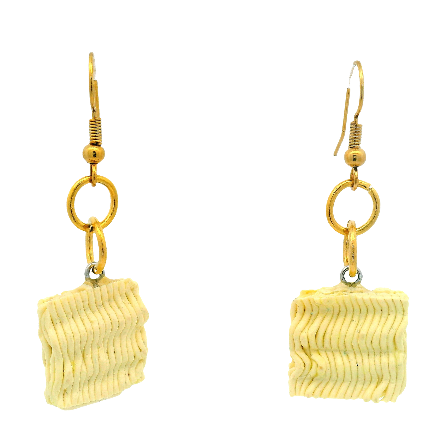 Handmade Dried Ramen Noodle Earrings