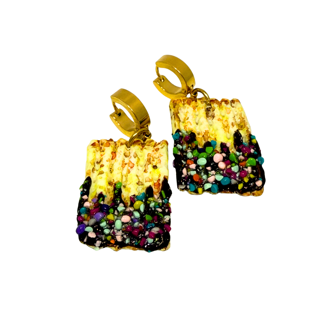 Handmade Christmas Crack Earrings