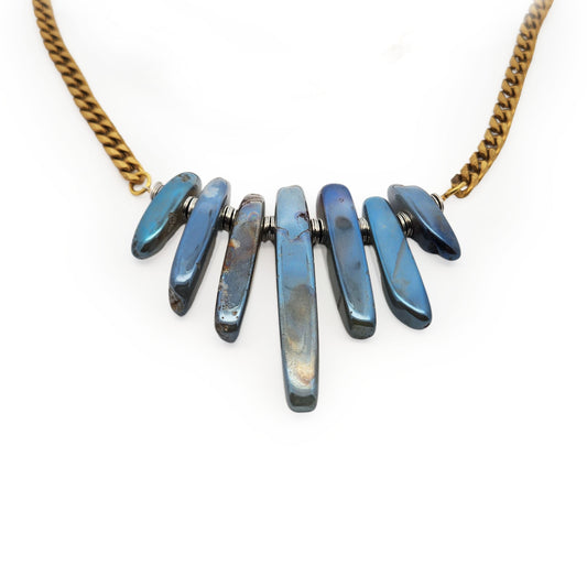 Chunky Blue Agate Necklace