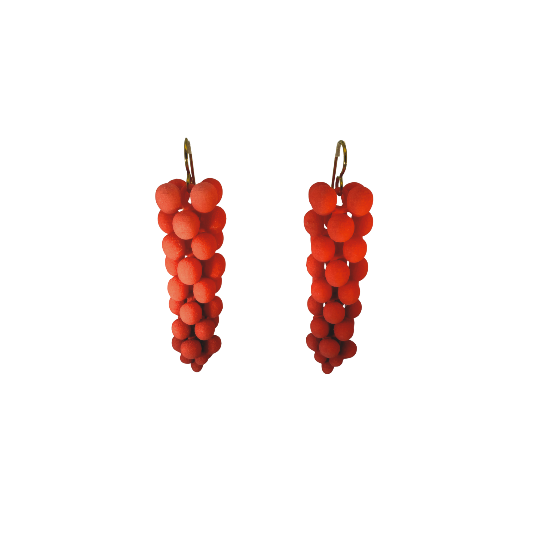 Pink & Red Small Bubble Earrings