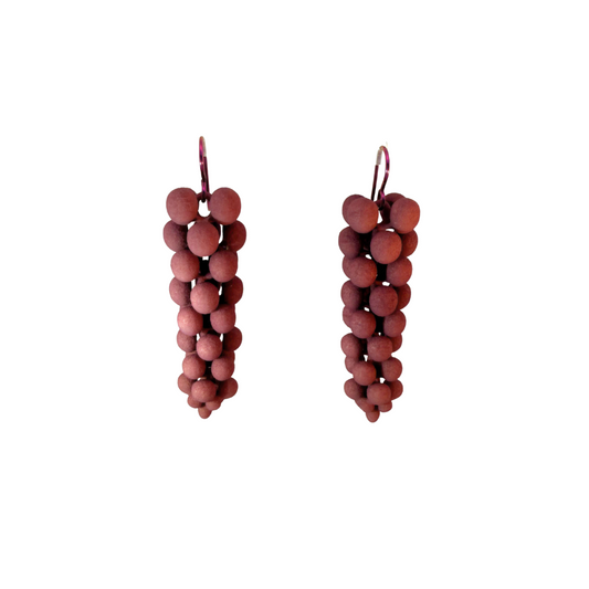 Wine Red Small Bubble Earrings