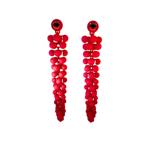 Red Glass Bubble Earrings