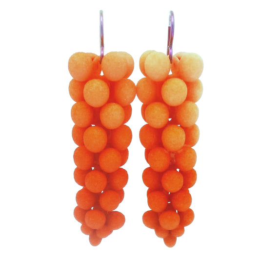 Small Orange Bubble Earrings