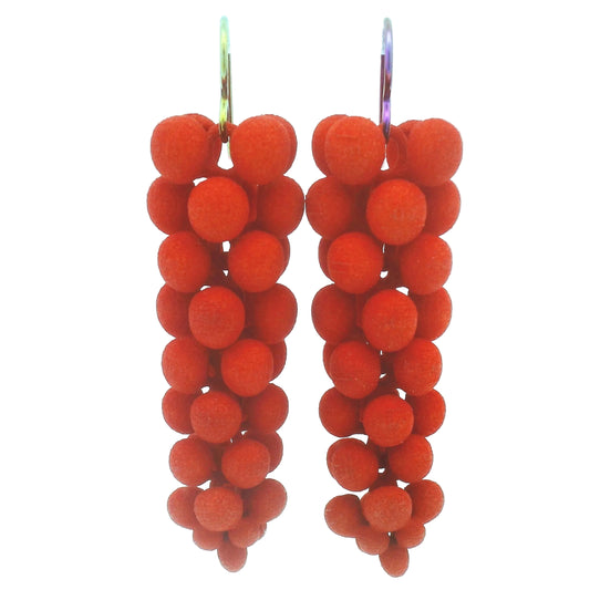 Small Red Bubble Earrings