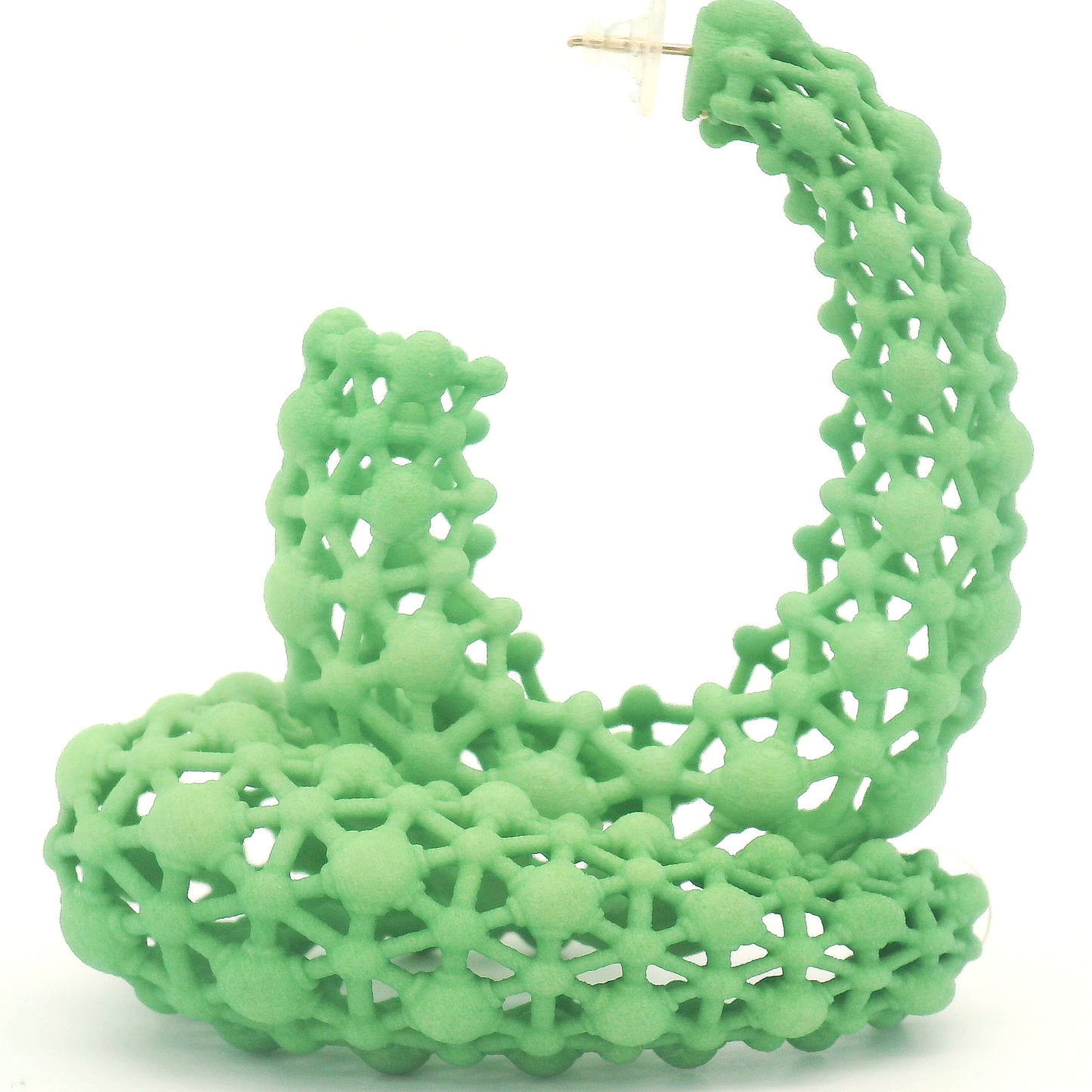 Big Green Lace Hoop Earrings