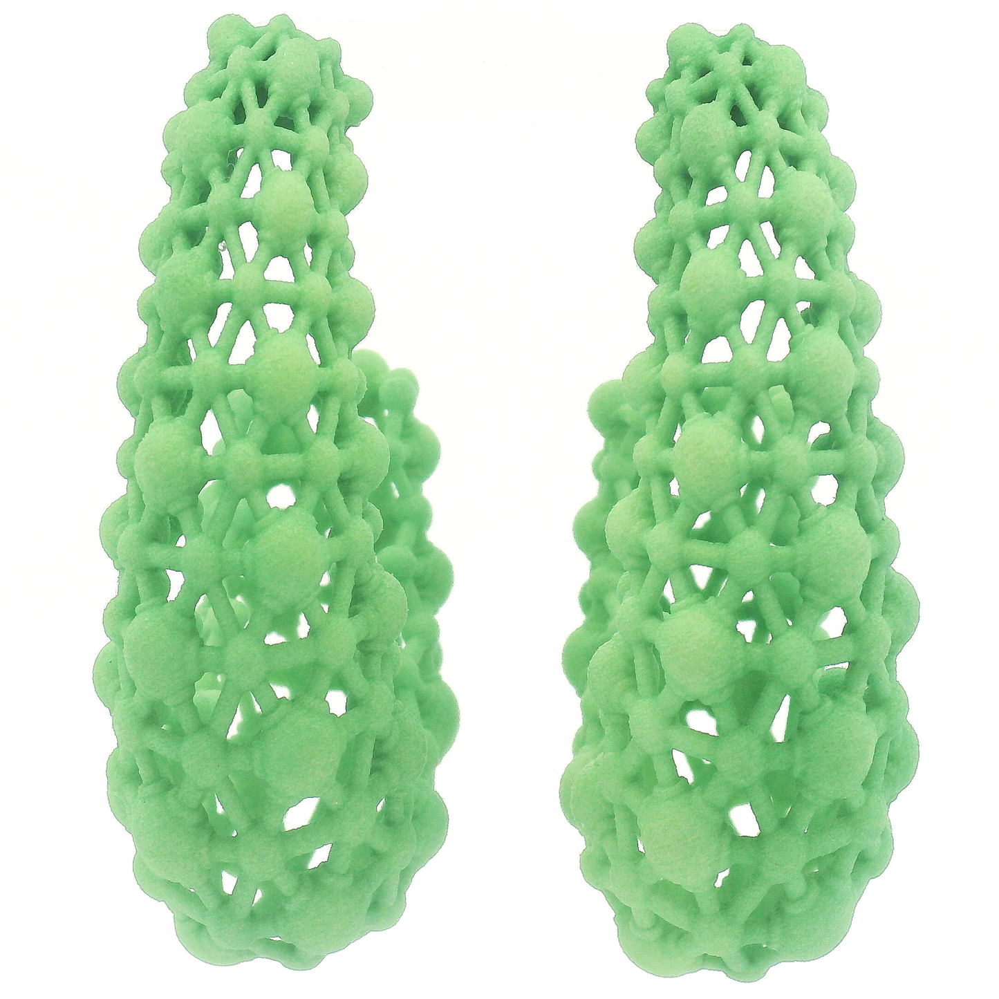 Big Green Lace Hoop Earrings