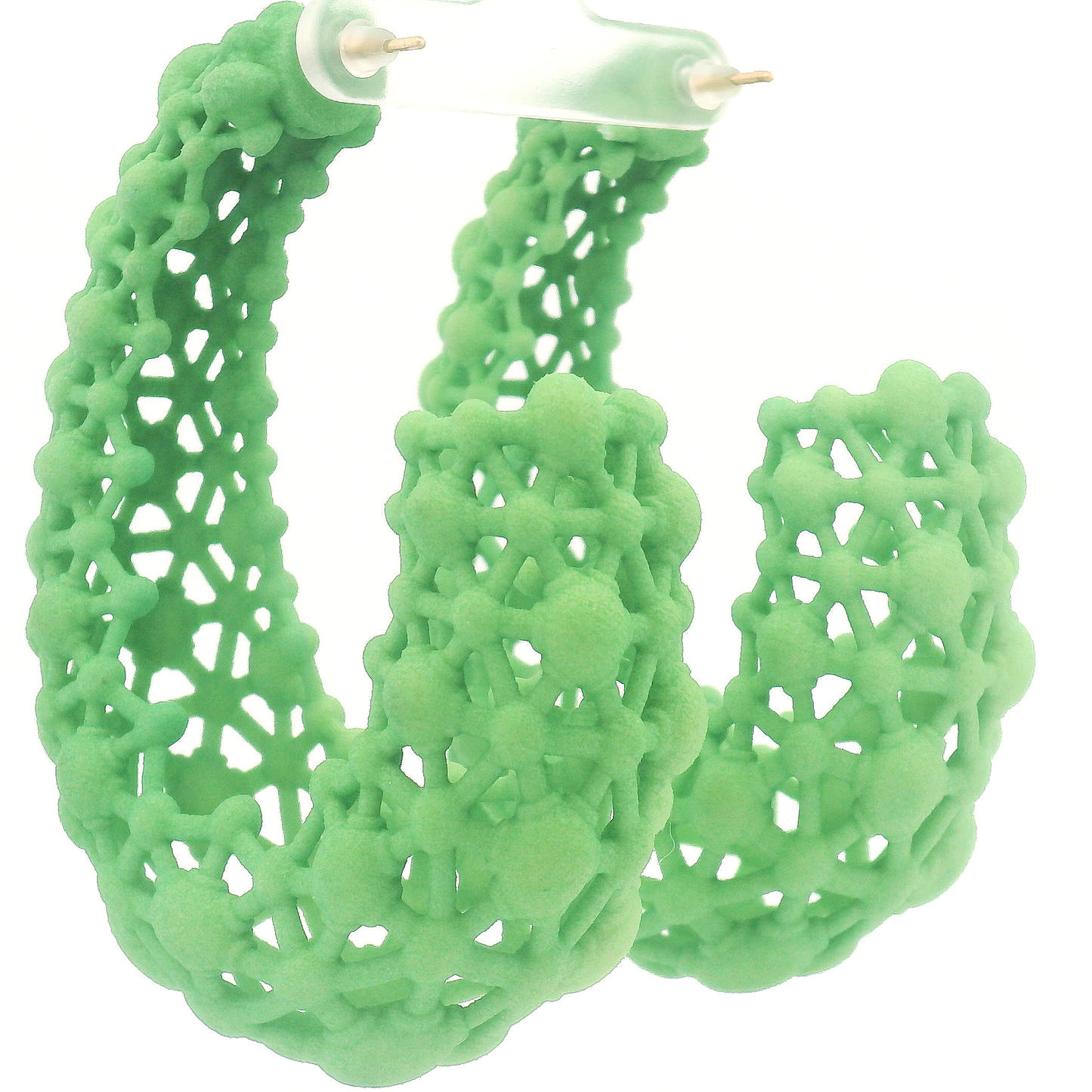 Big Green Lace Hoop Earrings