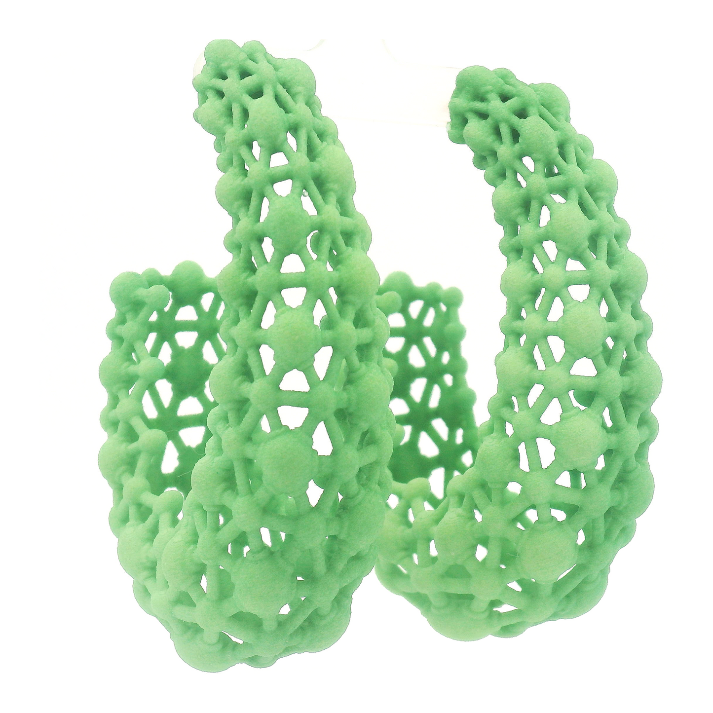 Big Green Lace Hoop Earrings