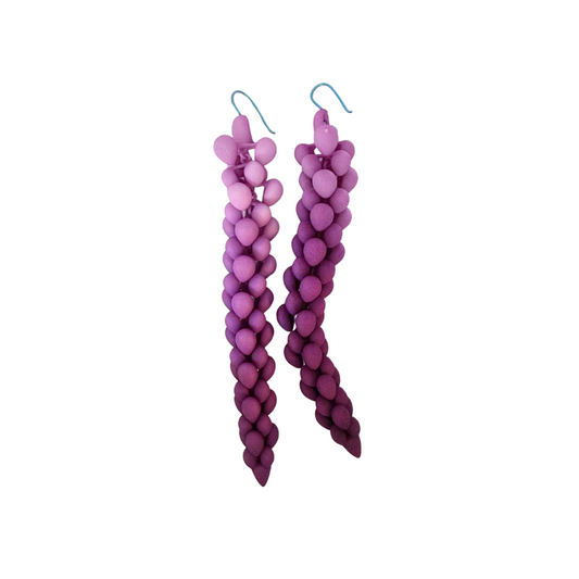 Purple Petal Bubble Earrings
