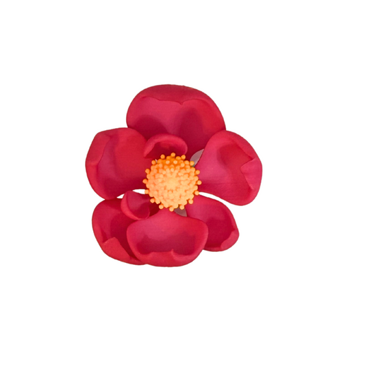 Red Flower Brooch