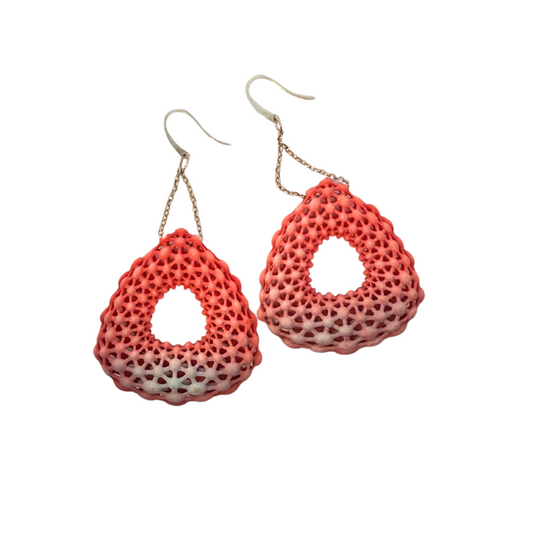 Big Pink Lace Earrings