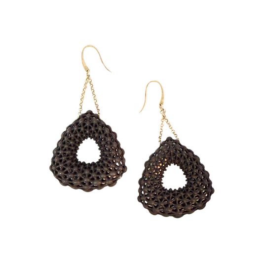 Small Black Lace Earrings